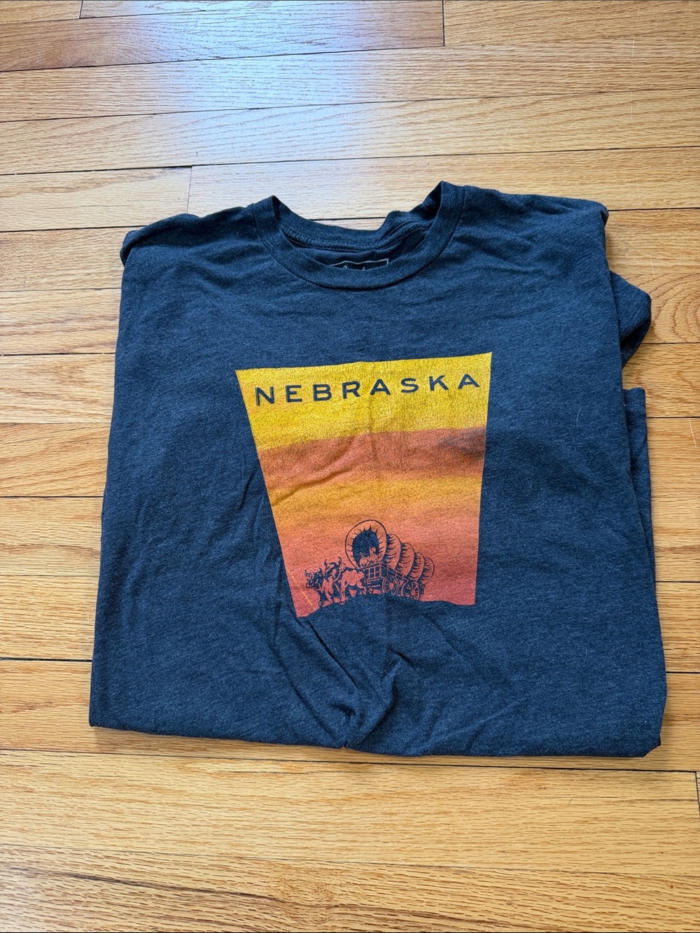 Nebraska Graphic Crewneck T-Shirt in Dark Charcoal